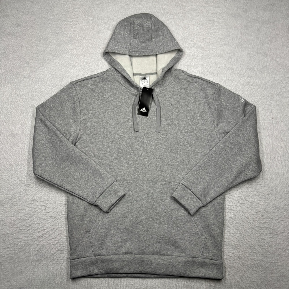 NWT Adidas Fleece Hoodie Hooded Sweater Gray‎ Men's Size Medium